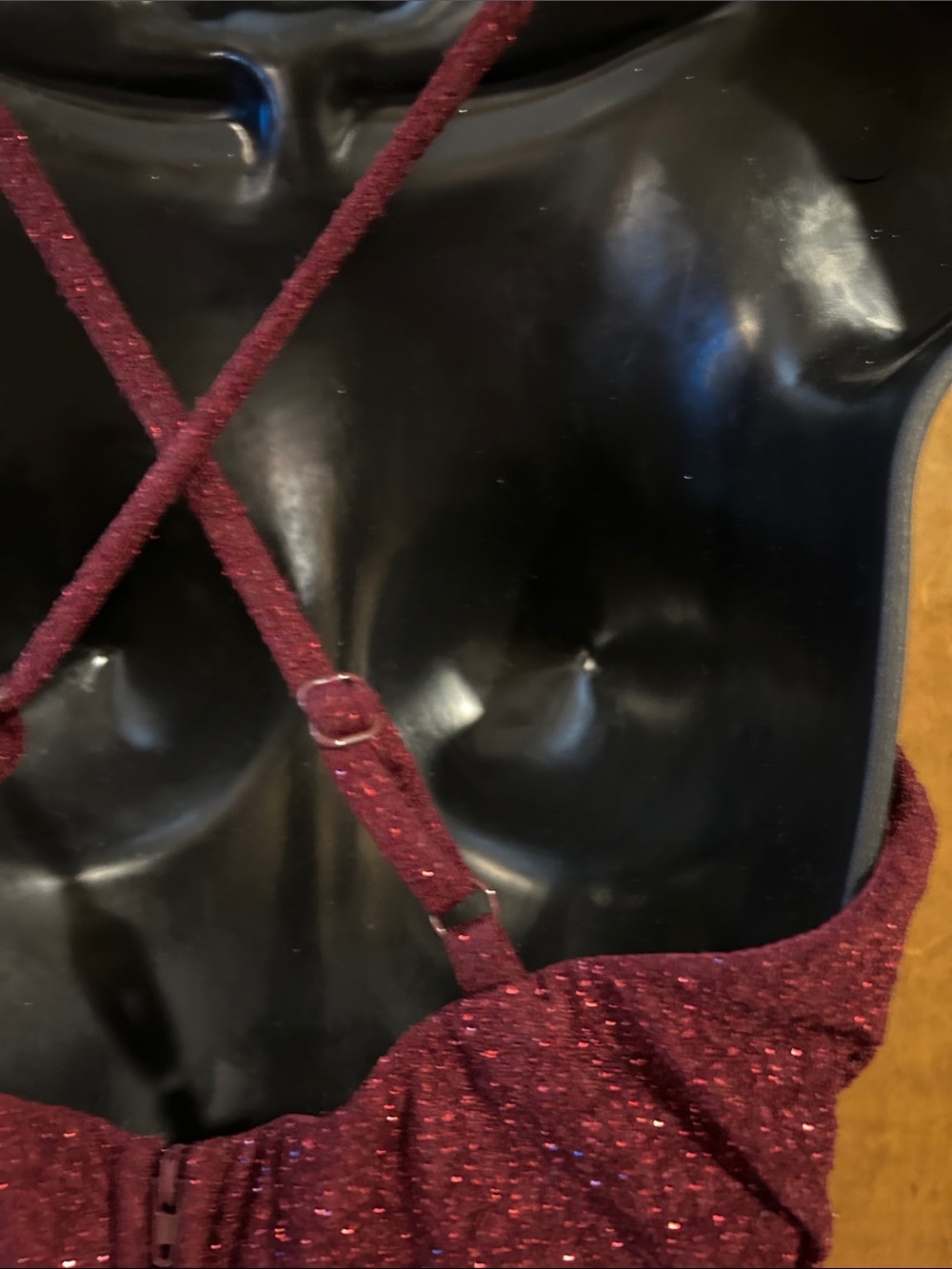 Sparkle Burgundy Wrap Mini Dress - Homecoming - Picture 8 of 10